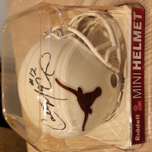 Colt McCoy #12 autographed Texas Longhorns mini helmet